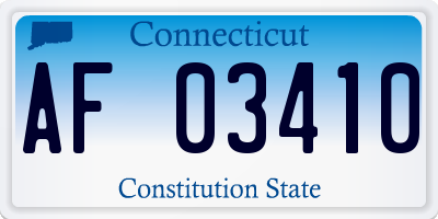 CT license plate AF03410
