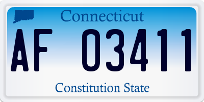 CT license plate AF03411