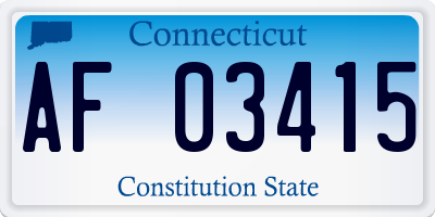 CT license plate AF03415