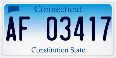 CT license plate AF03417