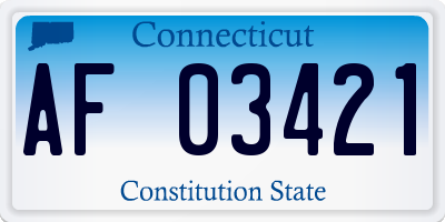 CT license plate AF03421