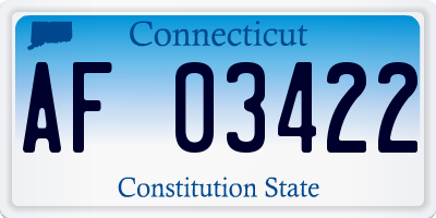 CT license plate AF03422
