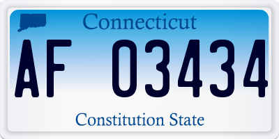 CT license plate AF03434