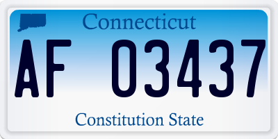 CT license plate AF03437