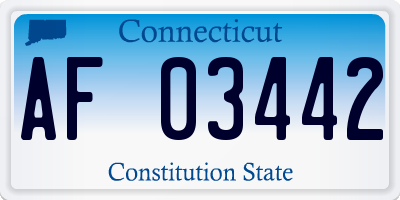 CT license plate AF03442