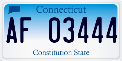 CT license plate AF03444
