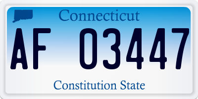 CT license plate AF03447