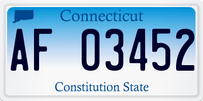 CT license plate AF03452