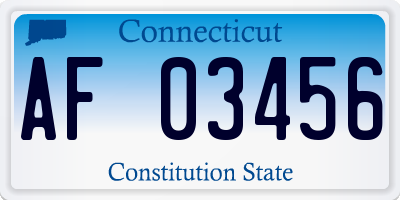 CT license plate AF03456