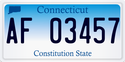 CT license plate AF03457