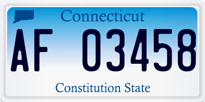 CT license plate AF03458