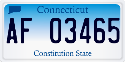 CT license plate AF03465