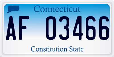 CT license plate AF03466