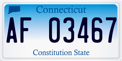 CT license plate AF03467