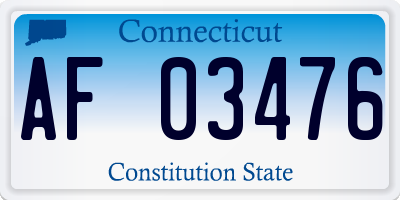 CT license plate AF03476