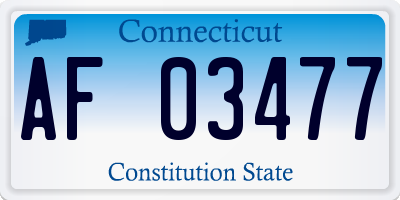 CT license plate AF03477