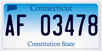 CT license plate AF03478