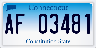 CT license plate AF03481