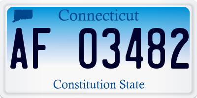 CT license plate AF03482