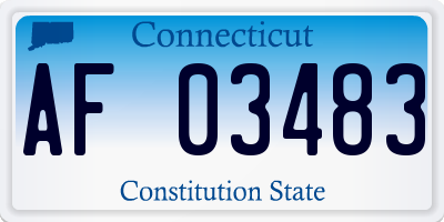 CT license plate AF03483