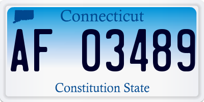 CT license plate AF03489