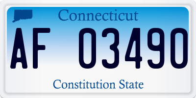 CT license plate AF03490