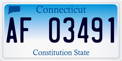 CT license plate AF03491