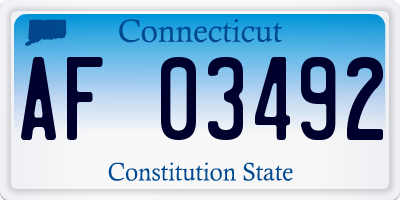 CT license plate AF03492