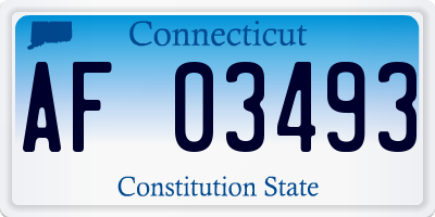 CT license plate AF03493