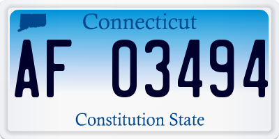 CT license plate AF03494