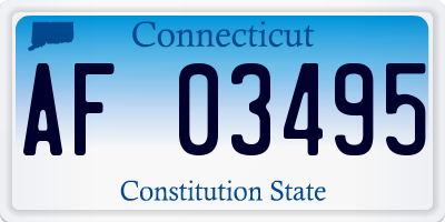 CT license plate AF03495
