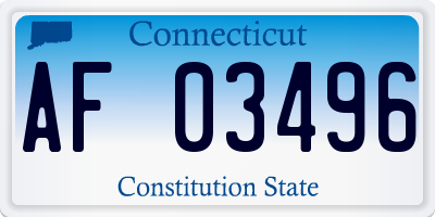 CT license plate AF03496