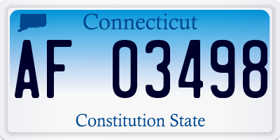 CT license plate AF03498