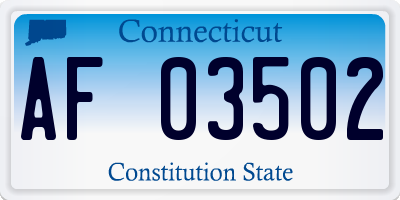 CT license plate AF03502