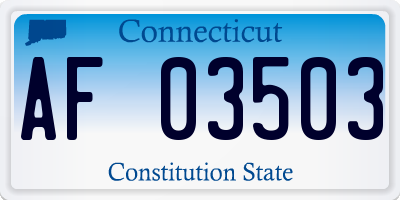 CT license plate AF03503