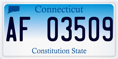 CT license plate AF03509