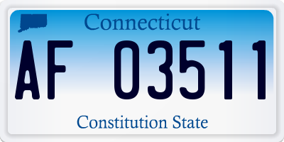 CT license plate AF03511
