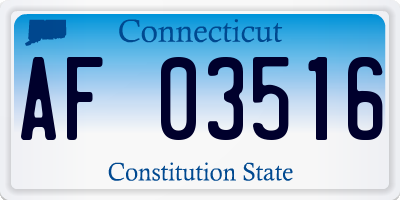 CT license plate AF03516