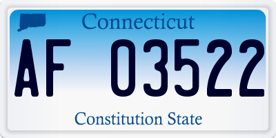 CT license plate AF03522