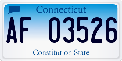 CT license plate AF03526