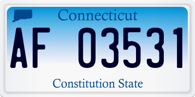 CT license plate AF03531