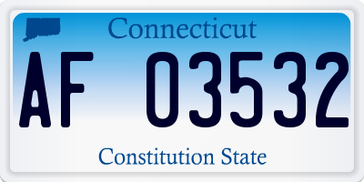 CT license plate AF03532