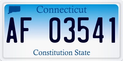 CT license plate AF03541