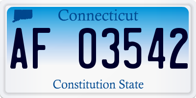 CT license plate AF03542