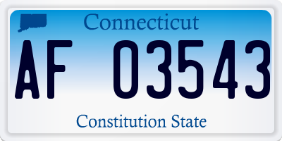 CT license plate AF03543