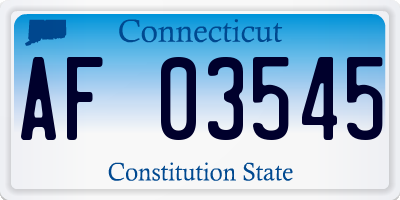 CT license plate AF03545