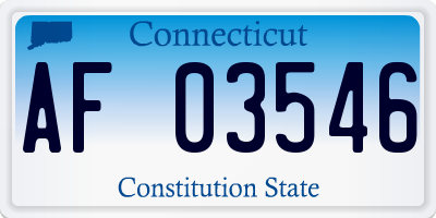 CT license plate AF03546