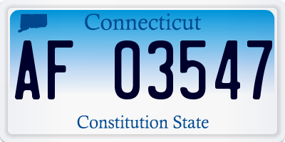 CT license plate AF03547