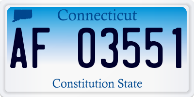 CT license plate AF03551