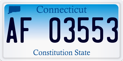 CT license plate AF03553